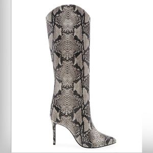 EUC Schutz Maryana Snake Embossed Leather Knee Boots Size 5.5